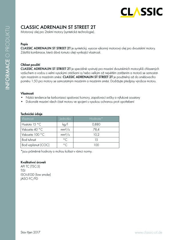 Produktové informace _ADRENALIN_ CZ02 ST 2T